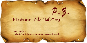Pichner Zétény névjegykártya